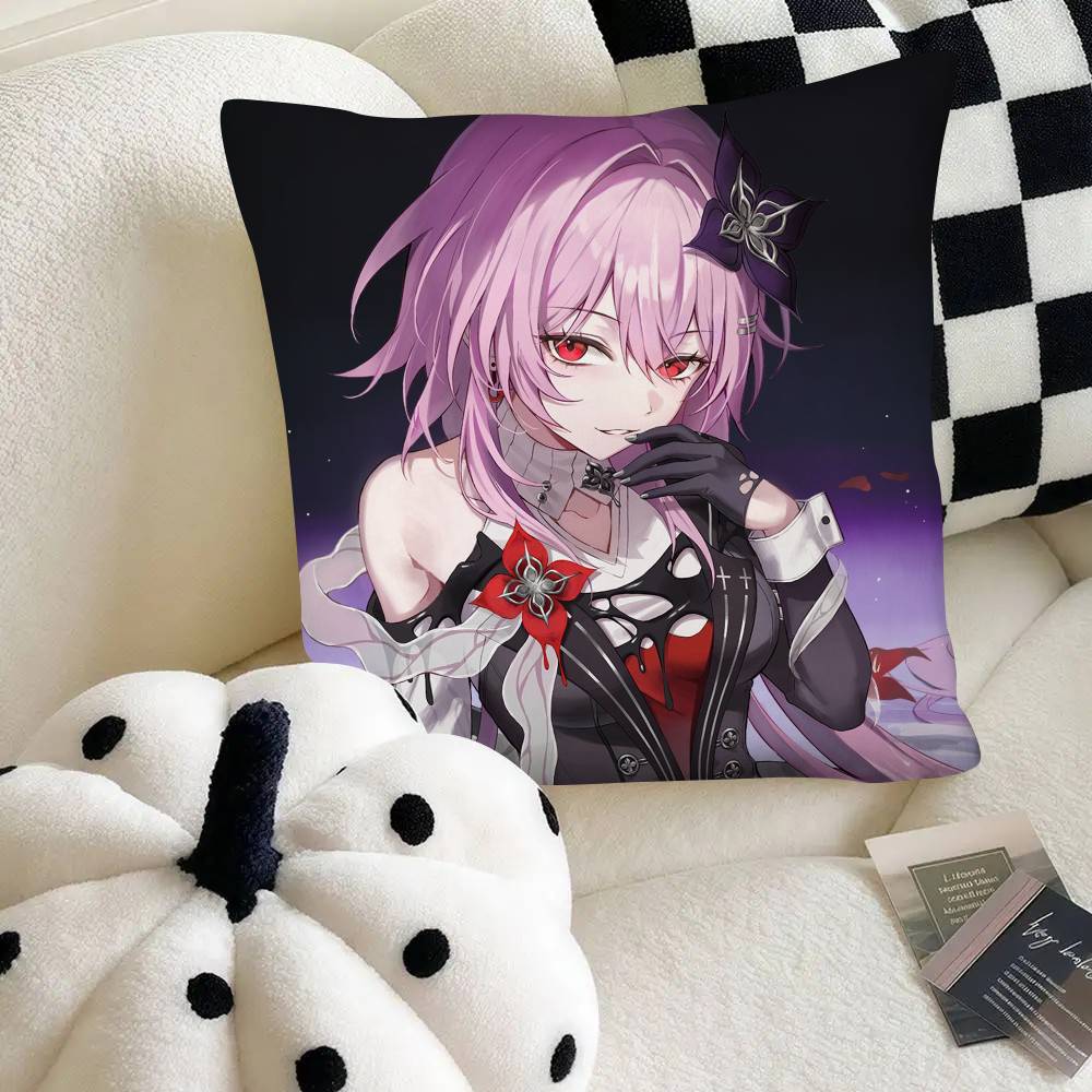 Evernight Hot Game Honkai Star Rail Pillow Case Square Pillow Bedroom Sofa Leisure Comfort Cushion Car Home Decoration