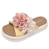 Platform-soled Flower Slippers Women's Summer Outer Wear Beach Shoes 2025 New Versatile Fashion One-word Drag Muffin Sandals