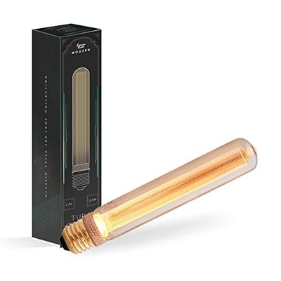 E26 Edison Bulb, LED Bulb, Modern (Tube Gold), Nostalgia, 10W Equivalent, 2000K, Dimmable, Warm White, Bare Edison Bulb, Retro Lighting, Dimmable