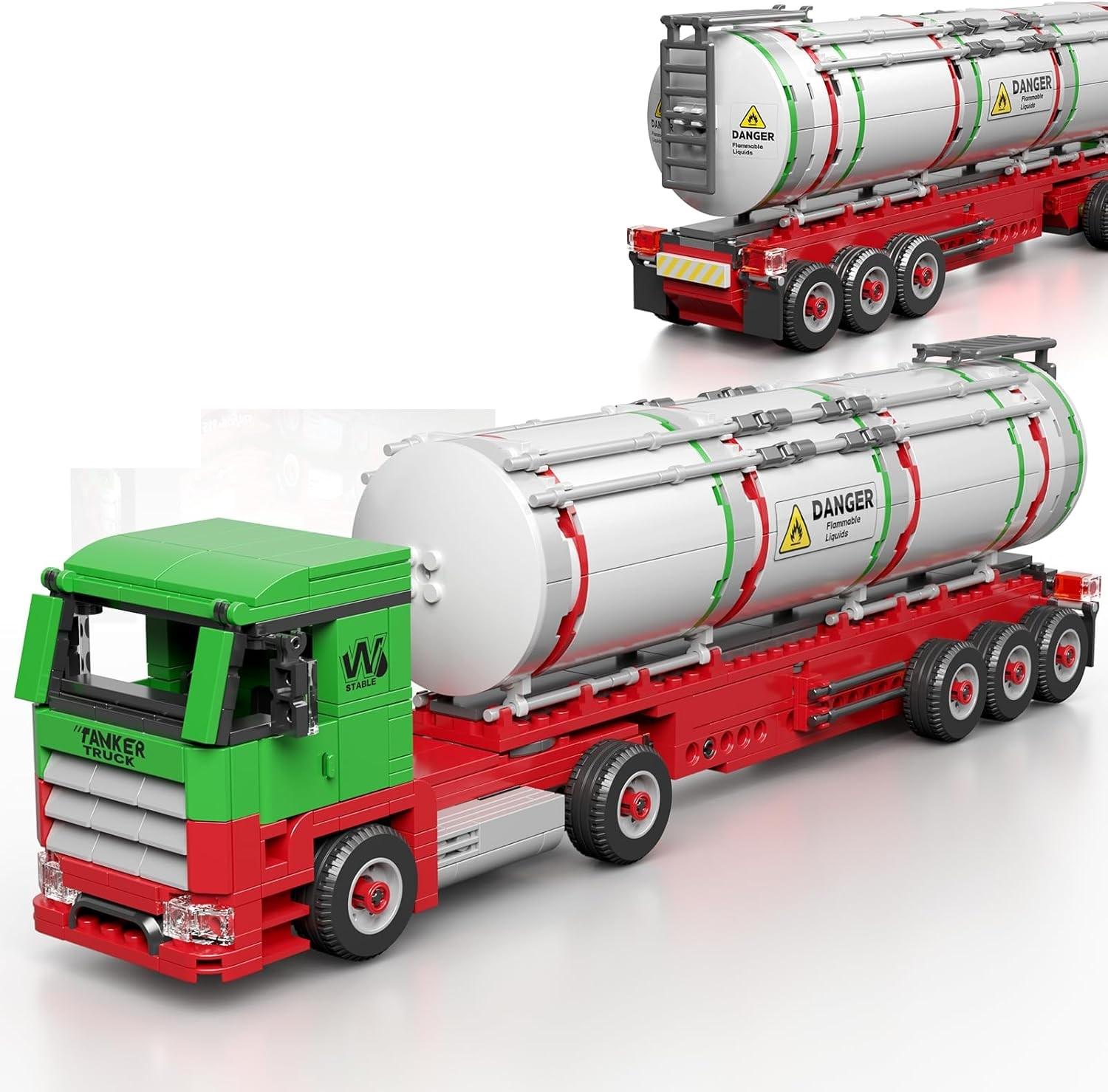 556pcs Tanker Truck Building Set, Realistic