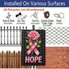 2D Flat, 1pc Breast Cancer Aluminum Sign, HOPE Pink Rose Pink Ribbon Decorative Sign & Plaque, Breast Cancer Awareness Month Decor, Community Women