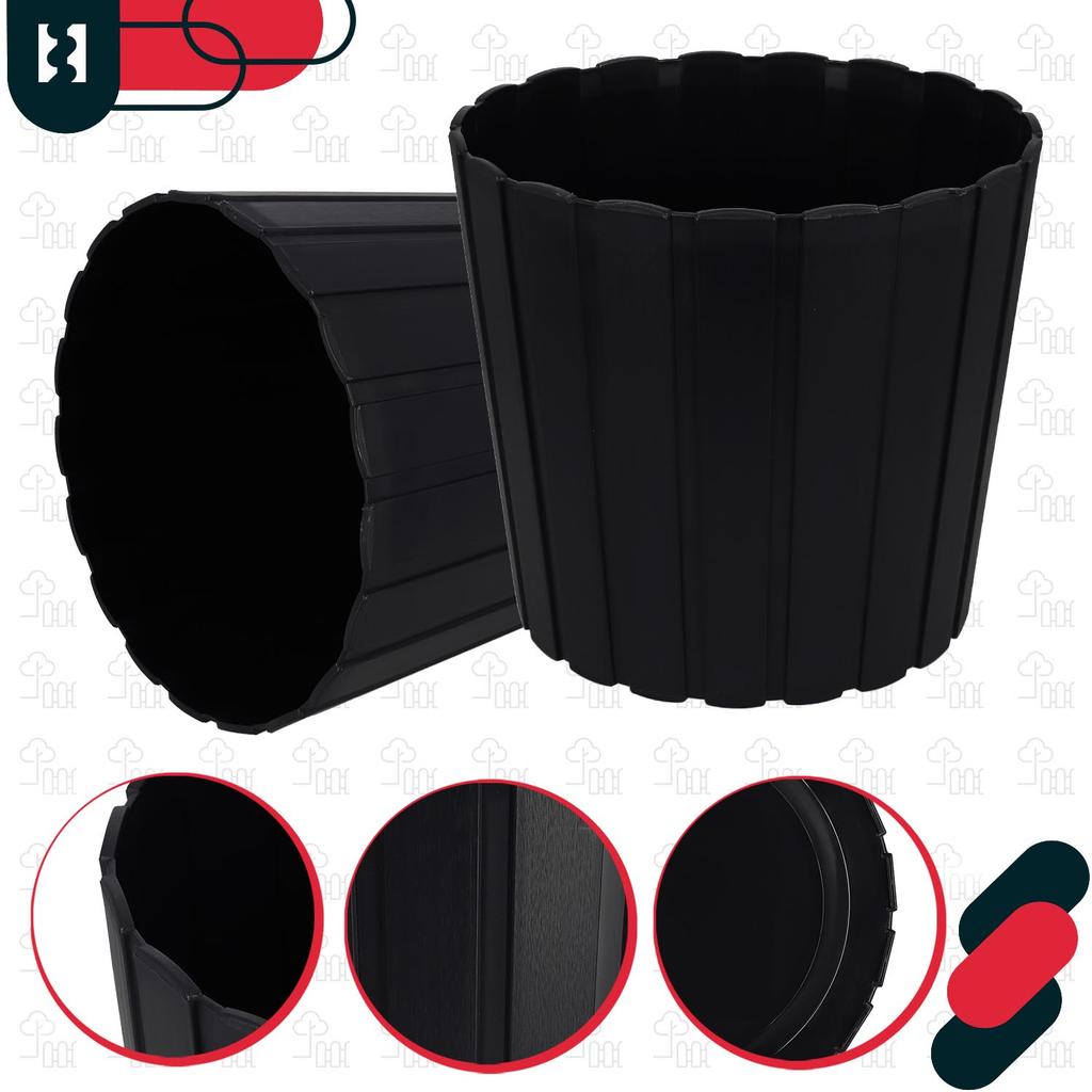 Plastic Flower Pot For Flowers And Herbs On The Balcony Or Terrace, Anthracite, 29Cm