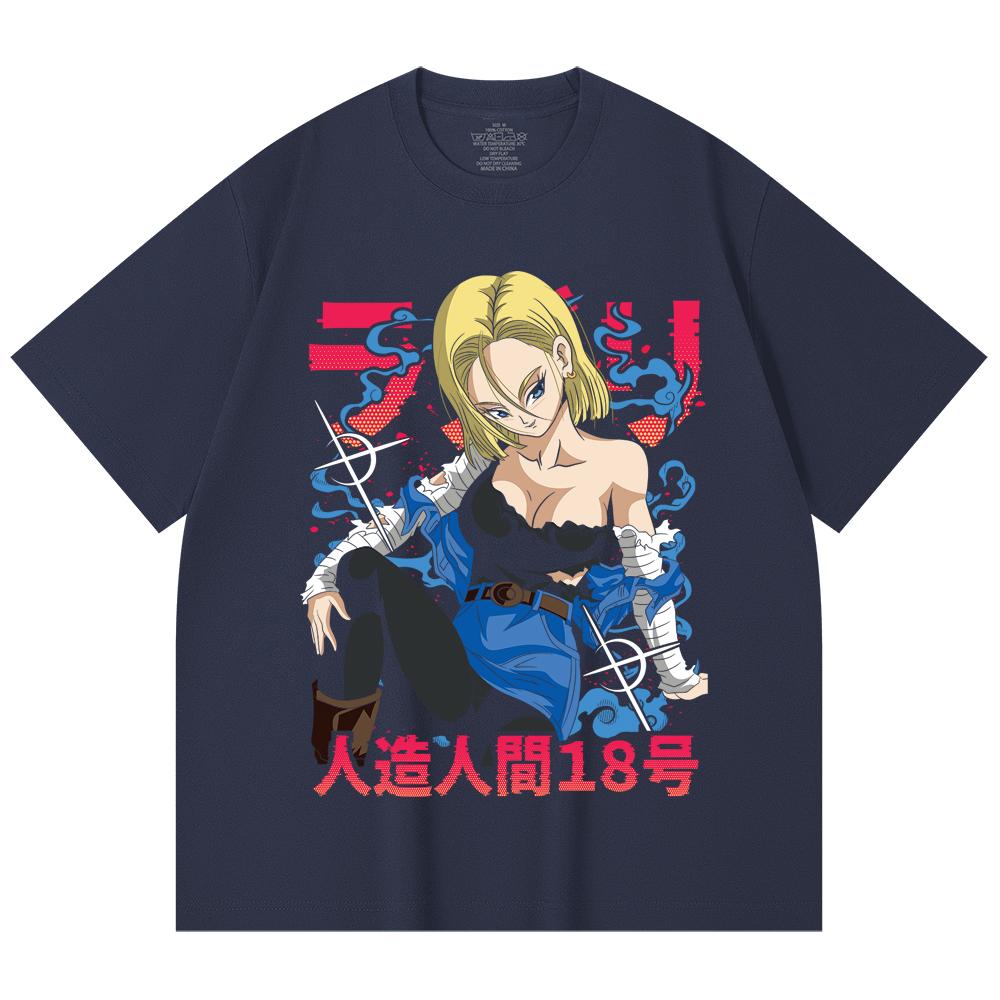 230 Gsm 100% Cotton Dragon Ball V24 Android Print Unisex Heavy Cotton T Shirt