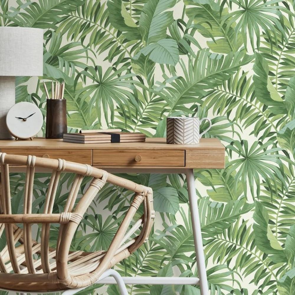 Fine Decor Maui Leaf Wallpaper