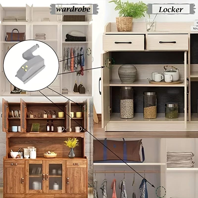 4PC LED Inner Hinge Lamp Cabinet Lights Universal Wardrobe Cupboard Door Sensor Lights Bedroom Kitchen Closet Night Lights