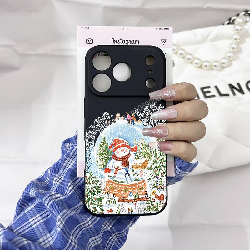 Christmas Decoration 2026 Phone Case for IPhone 17 16 Pro 15 Max 14Plus 13 12 11 13 12 7 8 Plus Suqare Silcone Soft Cover Capa