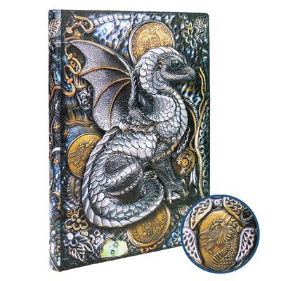 Mazeran 3D Dragon 3D Dragon PU Leather Embossed A5 Horizontal Lined School Memo Handcrafted Items Notebook, Book, Material, Notebook, Stationery,