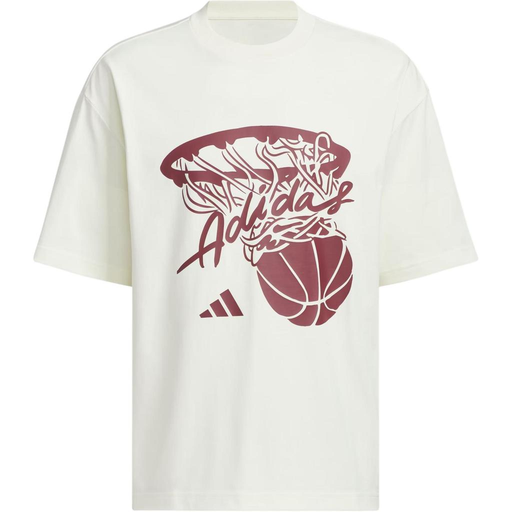 adidas BASKETBALL SS25 T Shirt Unisex Ivory White KD4294