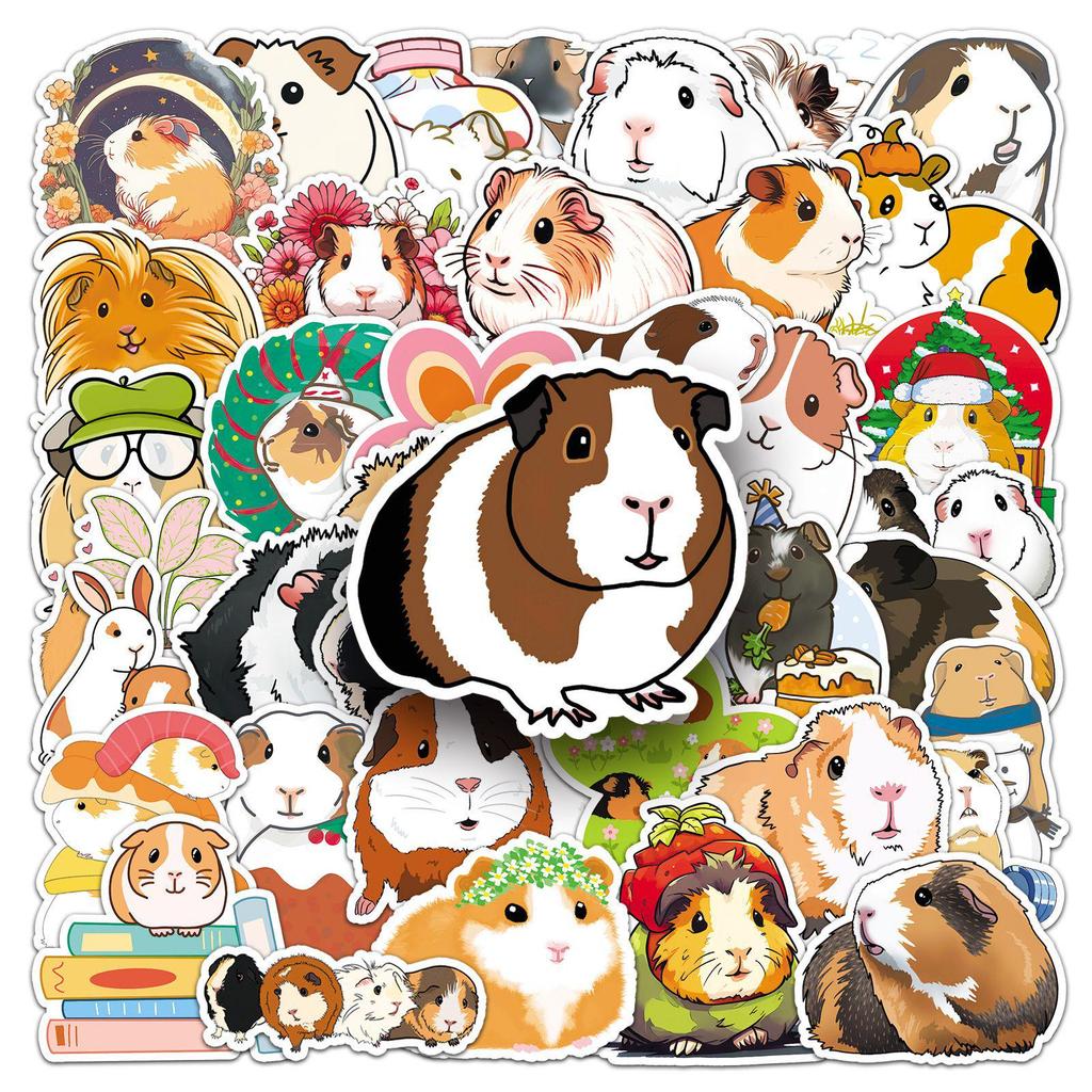 51 Guinea Pig Waterproof Cartoon Stickers for Phone Cases, Thermos Cups, and Computers