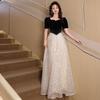 Black evening dress 1011 new light luxury niche French bar mitzvah student art test dress host dress