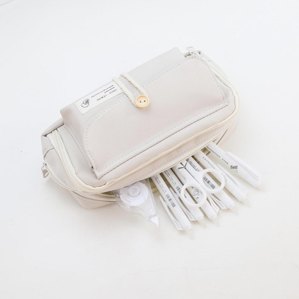 Japanese Style Cotton Rope Pencil Case - Large Capacity for Junior & Senior High School Students