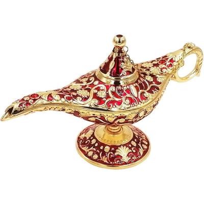 Vintage Magiczna Legenda Lampa Dżina Aladyna do Domu/na Ślub, Kolekcjonerska Wymyślna Rzadka Klasyczna Arabska Rekwizyt Kostiumowy Lampa Garnek