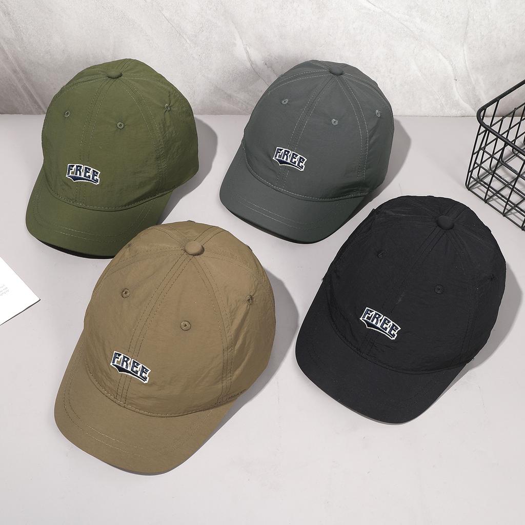 Korean embroidered Free waterproof quick-drying short brim baseball cap suitable for men and women leisure sports