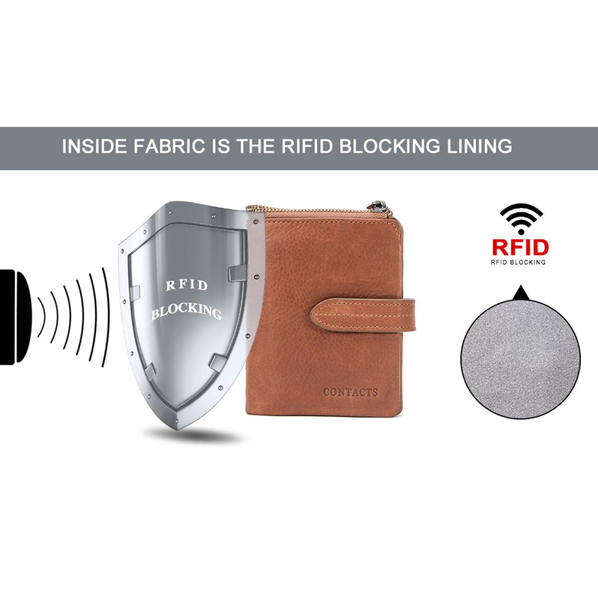 CONTACT S мужской компактный бумажник из натуральной кожи кофейный — фото 9