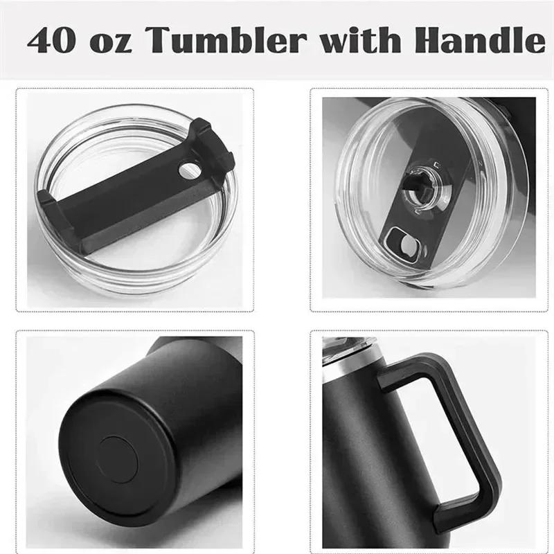 40oz 304 Steel Insulated Water Bottle Thermal Coffee Car Mug Cold Mugs Vacuum Flask With Handle Straw For Sport