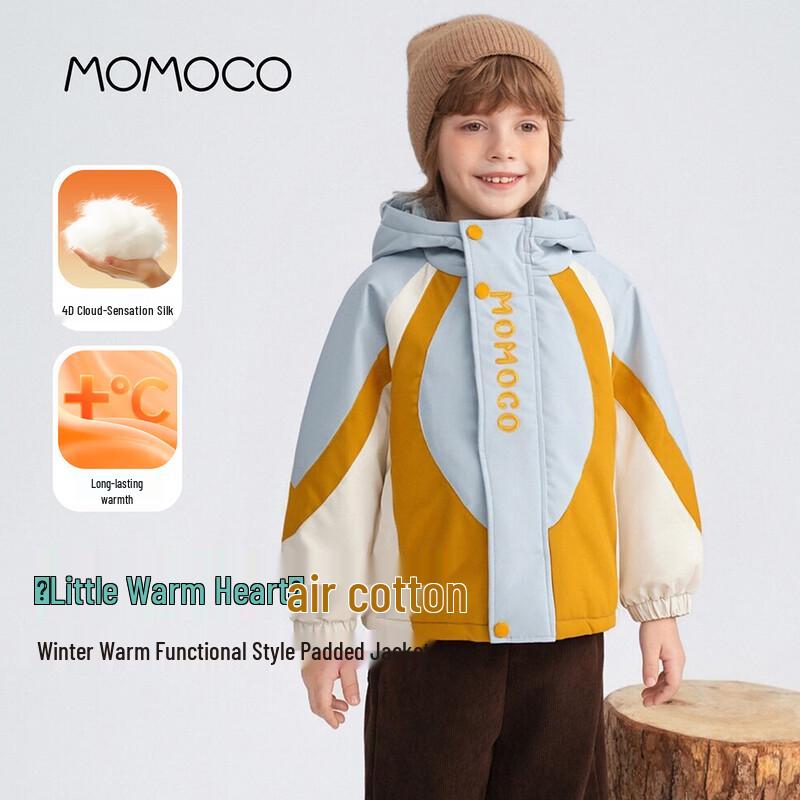 MOMOCO Boys 2025 Winter Padded Patchwork Hooded Jacket 110
