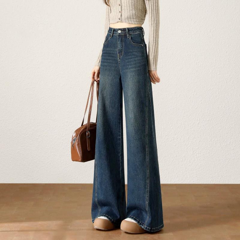 Women s Wide-Leg High-Waisted Drapey A-Line Jeans - Winter/Autumn 2025 Collection S - 86-97 kg