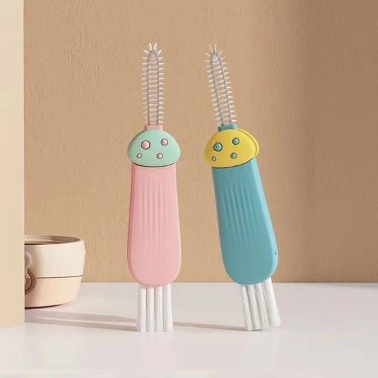 3-In-1 Cup Lid Cleaning Brush Baby Bottle Gap Corner Tight Spaces Scrubbing Brush Home Kitchen Cleaning Tool