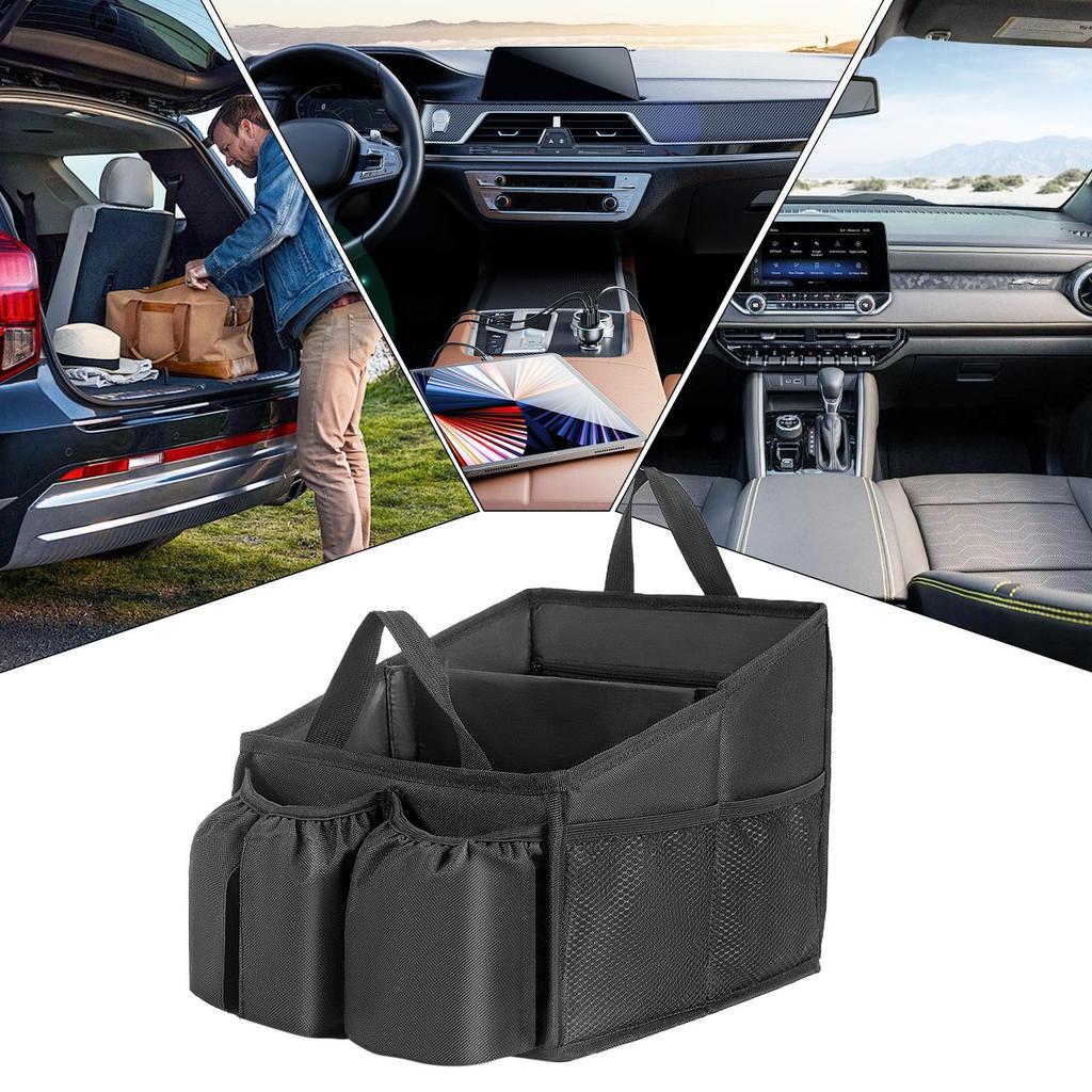Car Seat Storage Organizer Foldable Multi-Compartment Storage Caddy With Handle Interior Organizer Accessories For Toys Tissues
