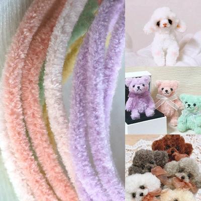 15Mmx1Msheet Diy Coral Velvet Chenille Sticks Stem Pipe Cleaner To Making Cute Dog Puppy Cat Creative Child Toy Cute