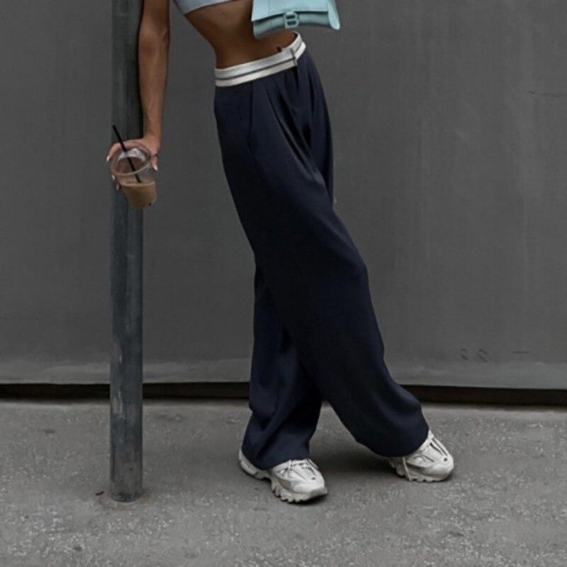 

Осенние свободные широкие брюки, модные женские брюки, широкие брюки, уличная одежда, повседневный костюм, брюки для женщин, спортивные брюки Pantalon 28164