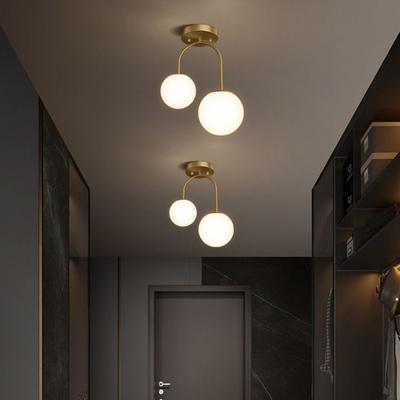 Moderní skleněné stropní svítidlo zlaté do ložnice, obývacího pokoje, chodby, na balkon, do vstupní haly, šatny, interiérová domácí dekorace, LED osvětlení