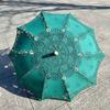 Handgefertigter Baumwollspitzen-Sonnenschirm Künstlerische Blumenstickerei Hochzeitsschirm Outdoor Sonne