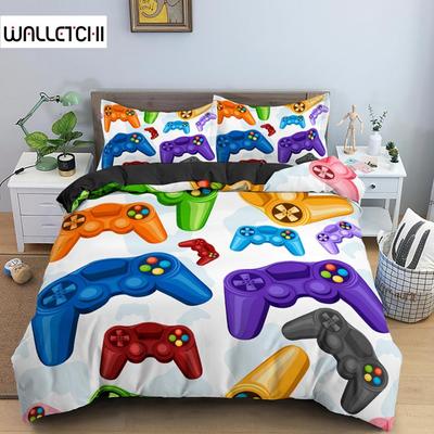 Hrací ložní soupravy pro chlapce Gamer přikrývka Povlak na přikrývku Herní tématika Dekorace do ložnice Jednolůžko King Polyesterová ložní souprava Domácí textil