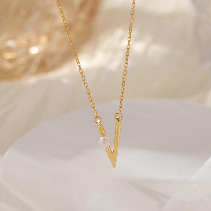 Banyan Tree S925 Silber V-förmige Schlüsselbeinkette für Damen - Closed Eyes Serie