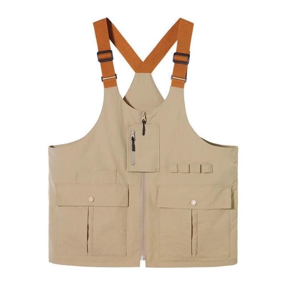 

Creative Multi Pocket Vest Handbag Dual-use Adjustable Strap Vest Travel Fishing XL бежевый