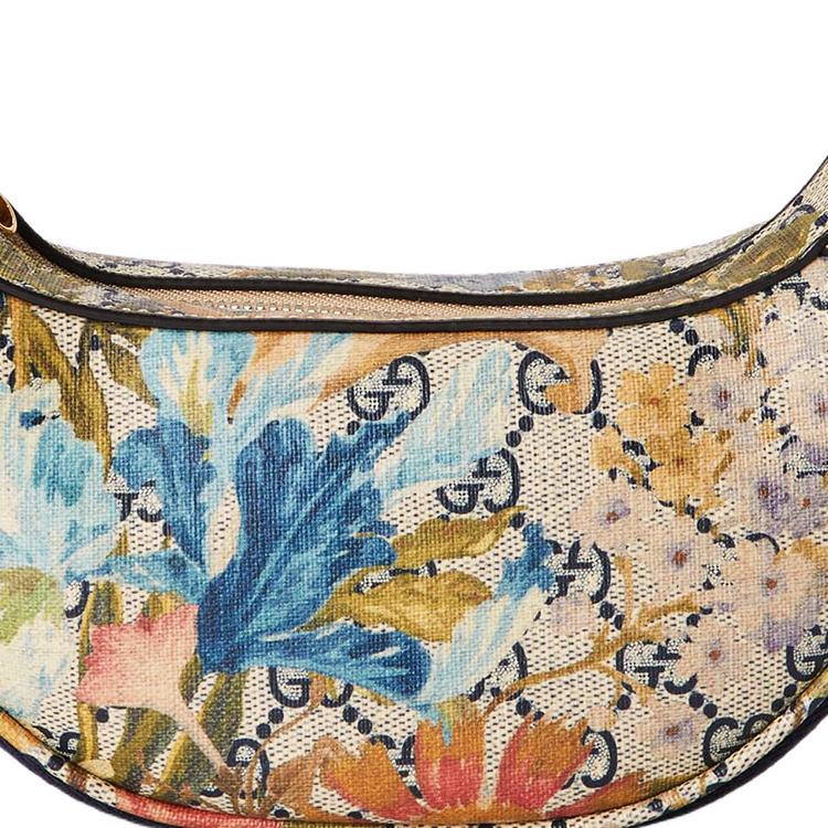 Gucci Ophidia Trendy Logo Floral Print Canvas And Leather Shoulder Bag Women Shoulder Bag Multicolor 658551-FABAI-4073