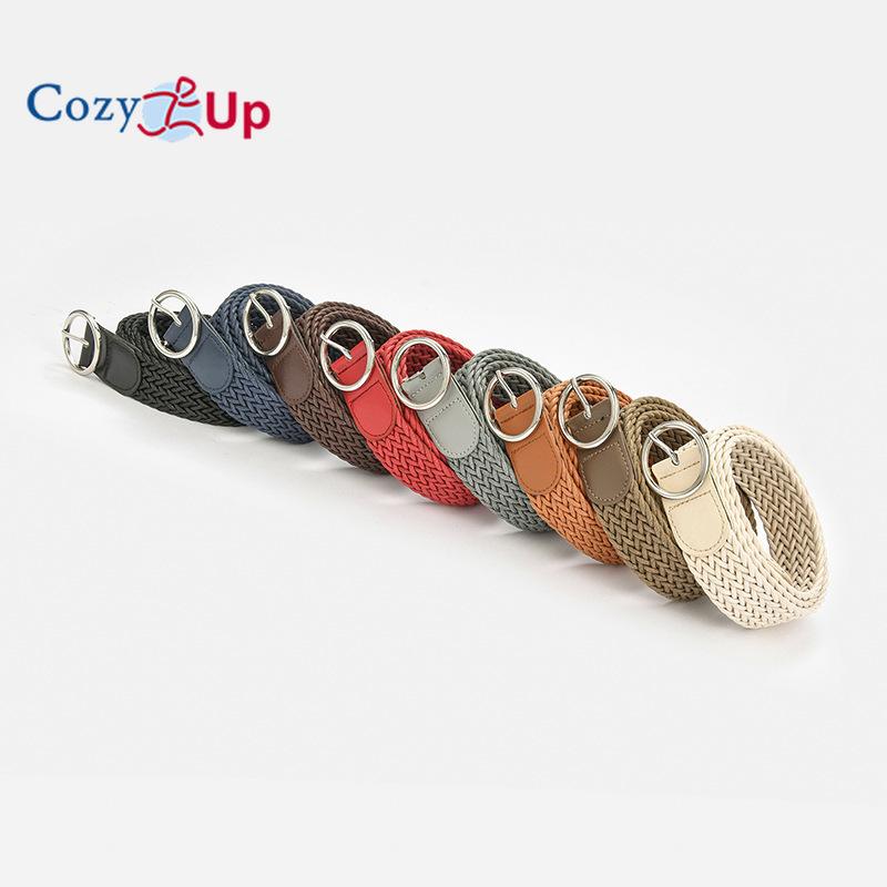 Candy Color Ladies Round Buckle Belt Retro Twist Wax Rope Braided Decorative Jeans Belt