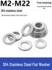 304 Stainless Steel Enlarged Flat Washer Ring (Sizes: M1.6-M22)