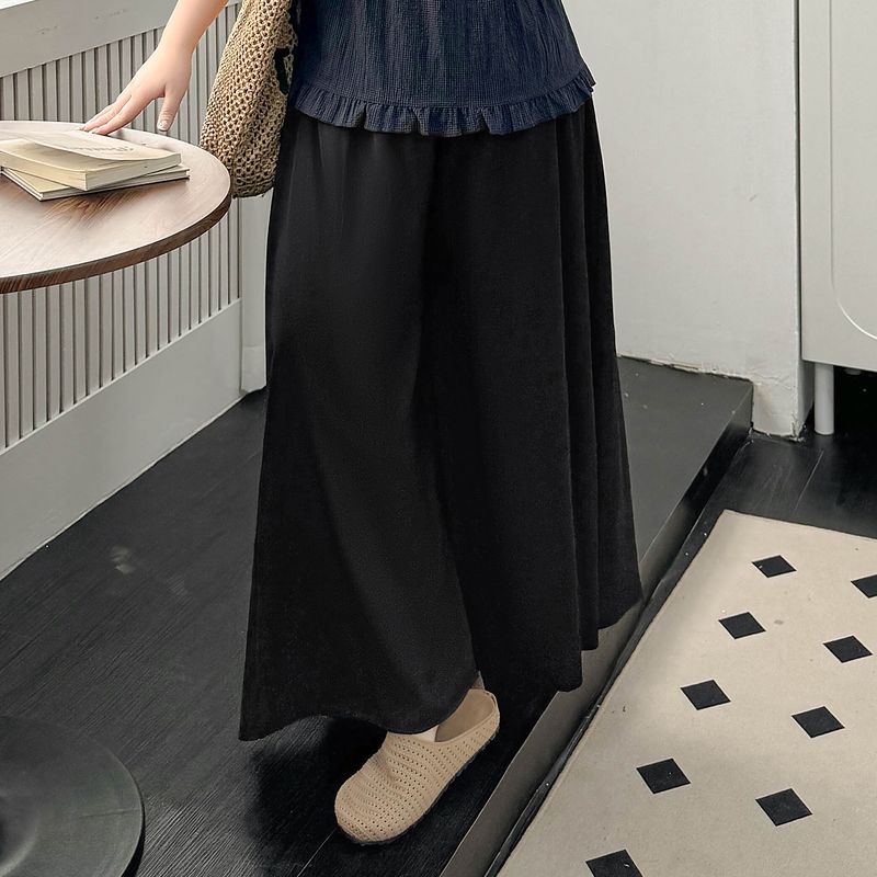 

Plus size women clothing [Korean Series Chic Unique Top] Fake Two Pieces Plaid Patchwork Summer Belly Covering Short sleeve T-shirt Black-Pant Skirt 6XL