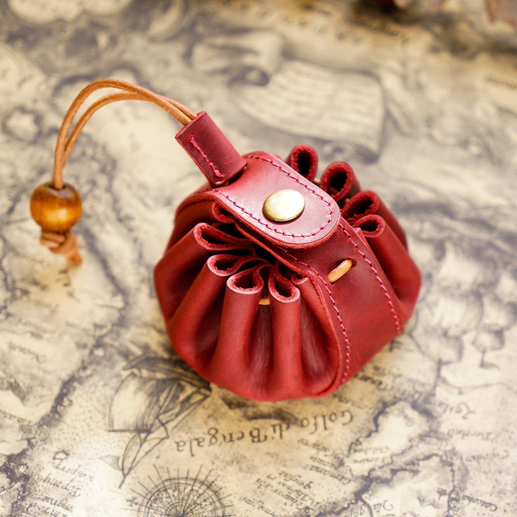 Artificial Leather Dice Bag Tray Design Viking Style Vintage Medieval Drawstring Pouch For D&D Role Playing RPG Game Coin Purse