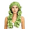 Hair Curling Hat Smooth Satin Soft Breathable Fabric Braids Twists Hat Curling Hat Women Sleeping Long Hair Cap