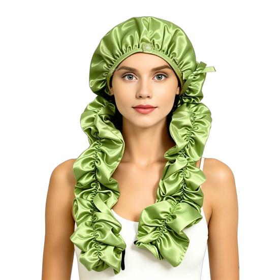 Hair Curling Hat Smooth Satin Soft Breathable Fabric Braids Twists Hat Curling Hat Women Sleeping Long Hair Cap