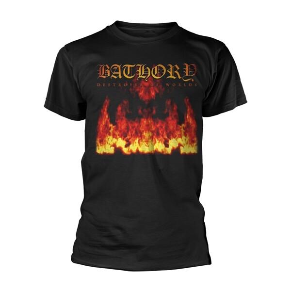 Черная футболка Bathory  Destroyer Of Worlds  - НОВАЯ Унисекс Футболка XXXL