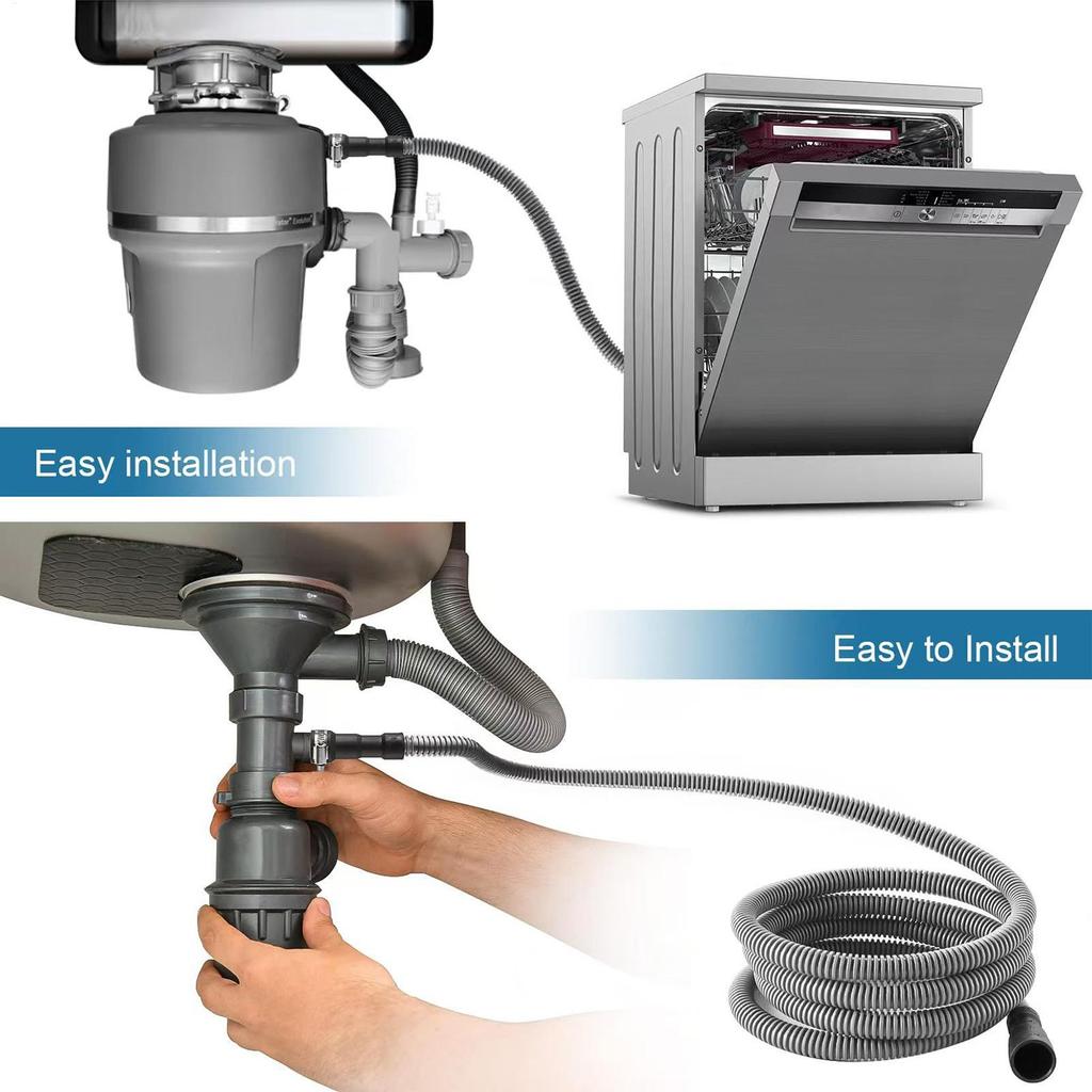 Dishwasher Drain Hose Universal Washing Machine Dishwasher Drain Waste Hose AC Drainage Hose Dehumidifier Drain Hose With Clamp
