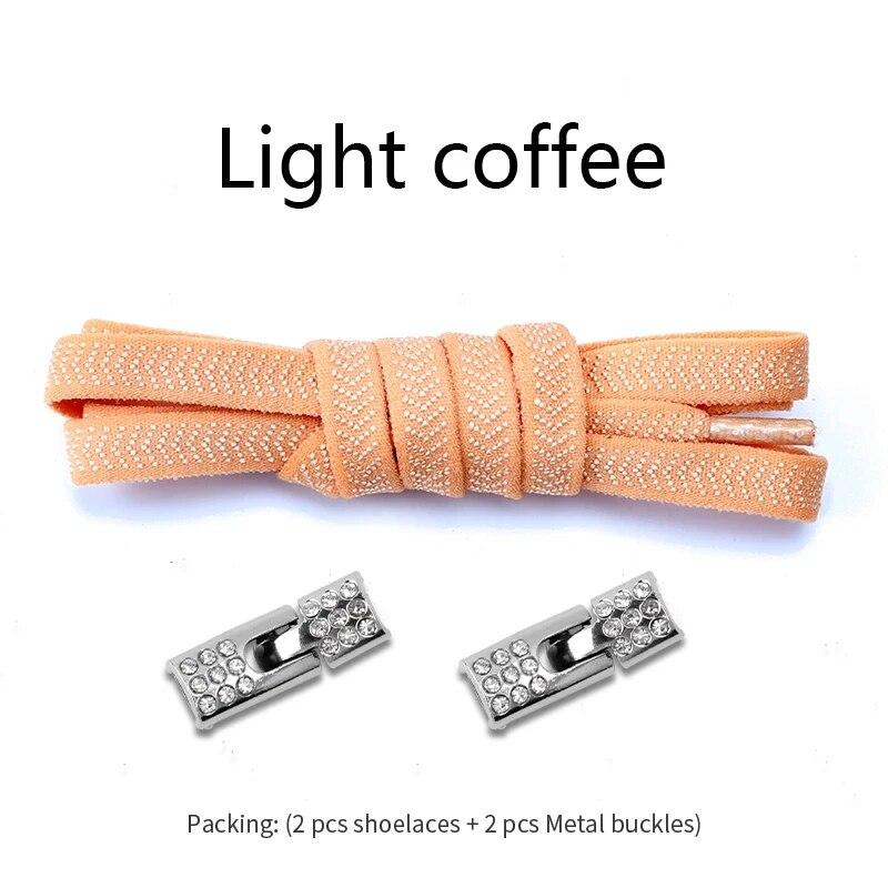 Elastic Laces Sneakers Diamond Cross Locks Shoelaces Without Ties Kids Adult 8MM Width No Tie Shoe Laces Rubber Bands Shoelace