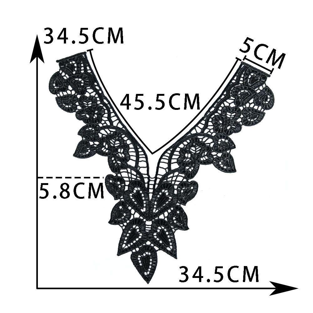 Black And White I Polyester Thorn Hollow Embroidered Collar-Shaped Sewing Lace Diy Decorative Cheongsam Dress Clothing Accessories Accessories