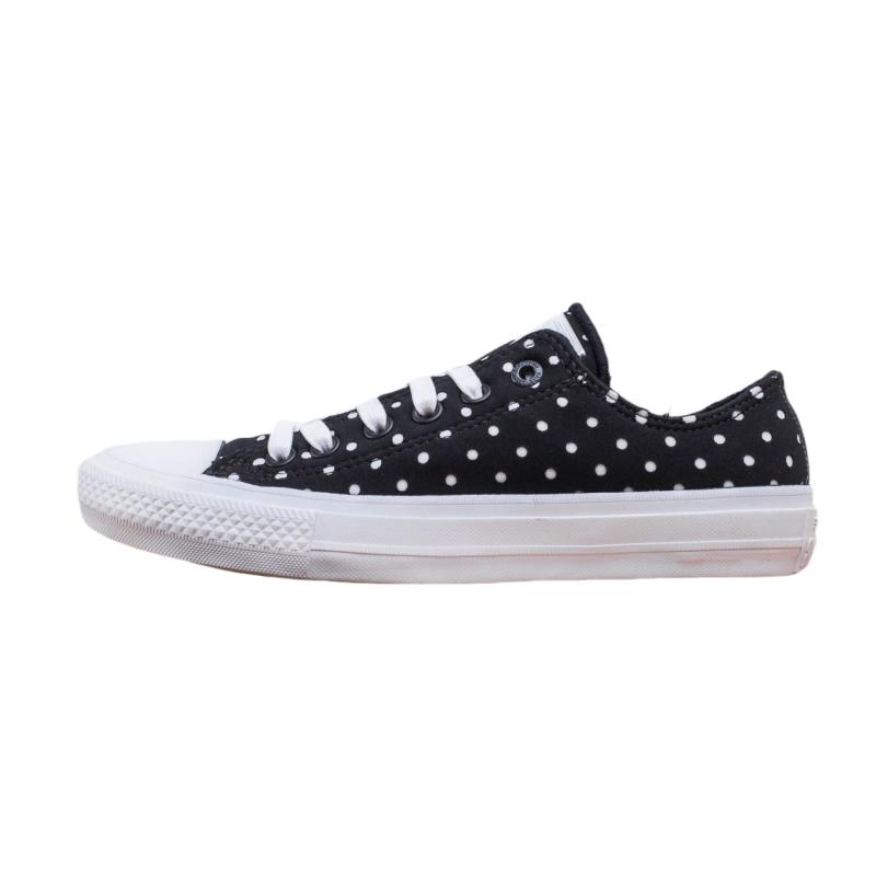 Converse Chuck Taylor All Star II Comfortable Versatile Low Top Canvas Shoes Women sneakers Black White 555803C