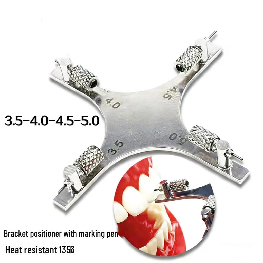 Dental Bracket Height Measuring Ruler with Marking Pen - Stainless Steel