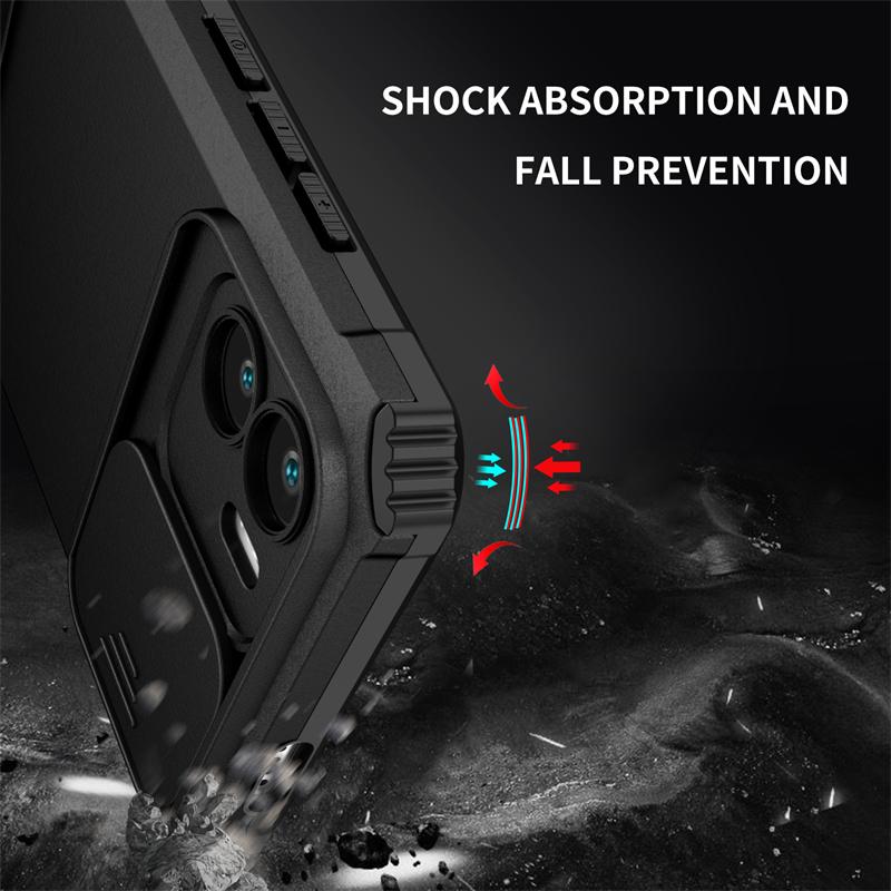 For Xiaomi Redmi A1 Case Slide Camera Protection Kickstand Holder Phone Cases For Redmi A1 A 1 RedmiA1 1A 6.52 Armor Back Cover