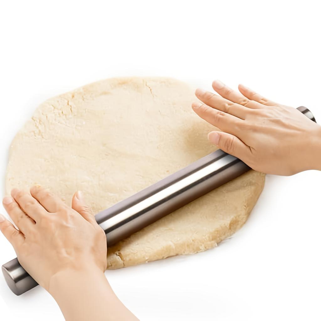 1PC Kitchen Rolling Pin Stainless Steel Non-Stick Cake Fondant Pastry Rolling Pin for Kitchen Cake Roller Crafts Baking