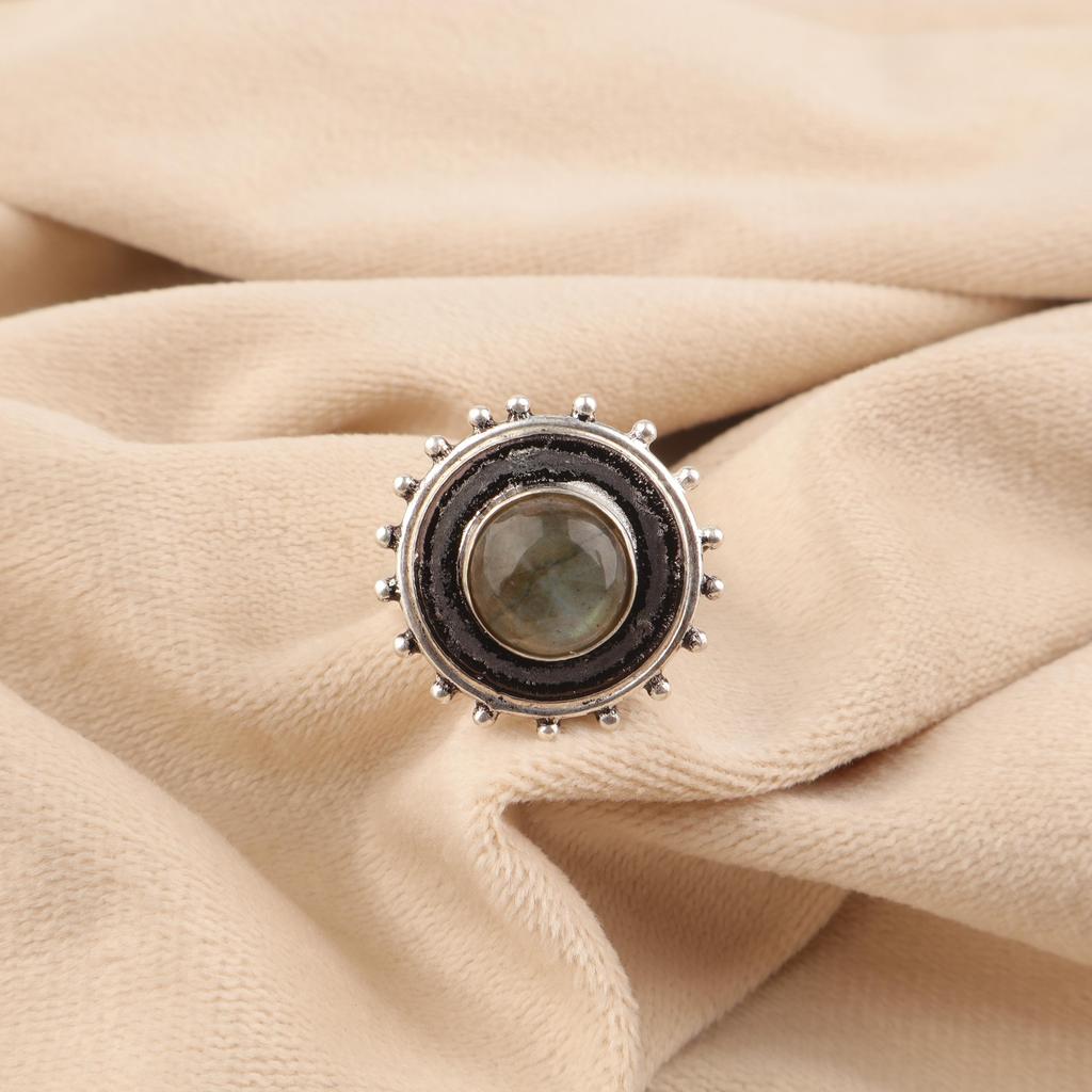 Labradorit Edelsteinring, Handgefertigter Wunderschöner Schmuck, 925 Massiver Sterlingsilberring, Attraktiver Silberring Geschenk Für Frauen