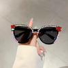 Vintage Cat Eye Sunglasses with Rhinestones Women Fashion Candy Color Gradient Sun Glasses Trendy Original Design Shades