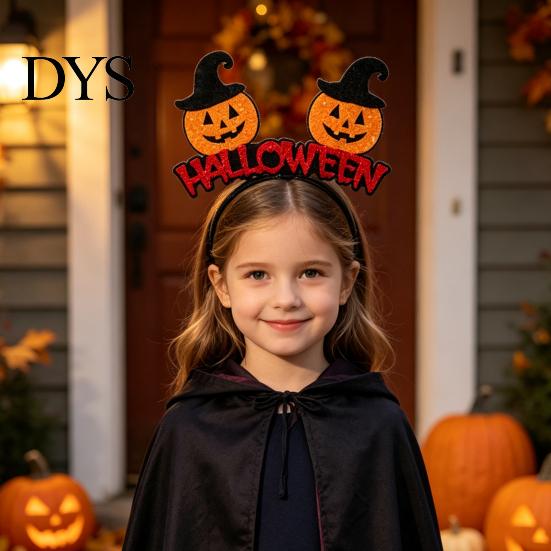 Reusable Festive Props 8 Pcs Halloween Headband for Kids Adults, Glitter Pumpkin Eyeball Bat Hairband Costume, Cosplay Party Favors Festival