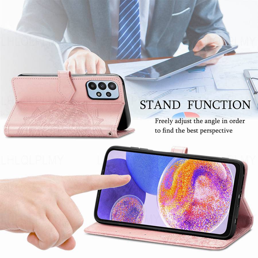 Foral Book Leather Wallet Flip Case For Samsung Galaxy A15 A13 A56 A23 A14 A25 A35 5G A53 A34 A32 A17 A54 A16 A55 A26 A36 S24 S25 S26 A37 A57 Cover