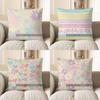 Home Decor Pastel Floral Pillow Cover For Cozy Decor Pattern Cushion Cover Suitable For Sofa Bedroom Car Pillow Cover